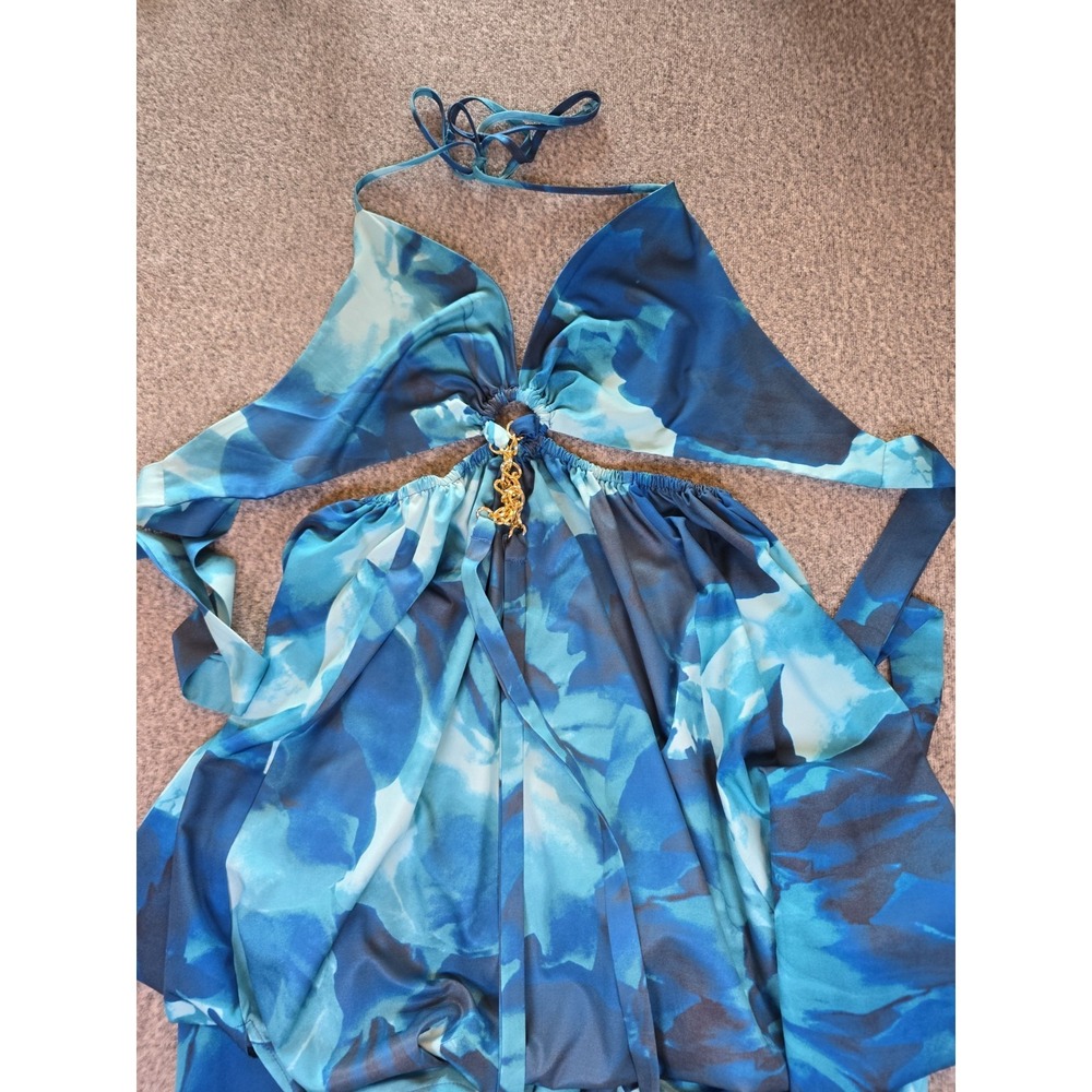 Womens Large Blue Tie Back Cami Dress